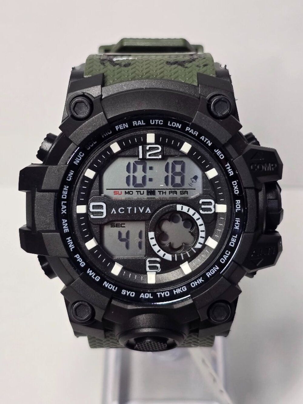 Activa Endurance X Invicta Mens Digital Watch - 54.5mm, Green, Camo (ACW435-004)